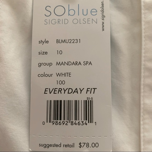 SO Blue Sigrid Olsen White Capri Pants - Picture 4 of 8